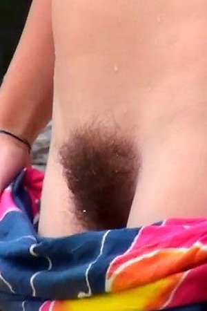 Nudist's hairy pussies on beach photos
