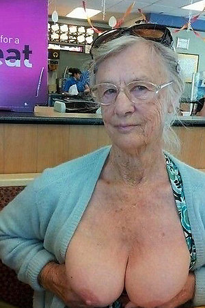 Older moms and grannies flashing in country cafe
